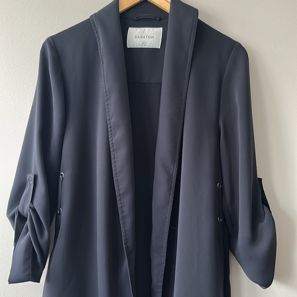 Aritzia Babaton Power Hip Black Blazer Tab Roll up Sleeve - Picture 7 of 13